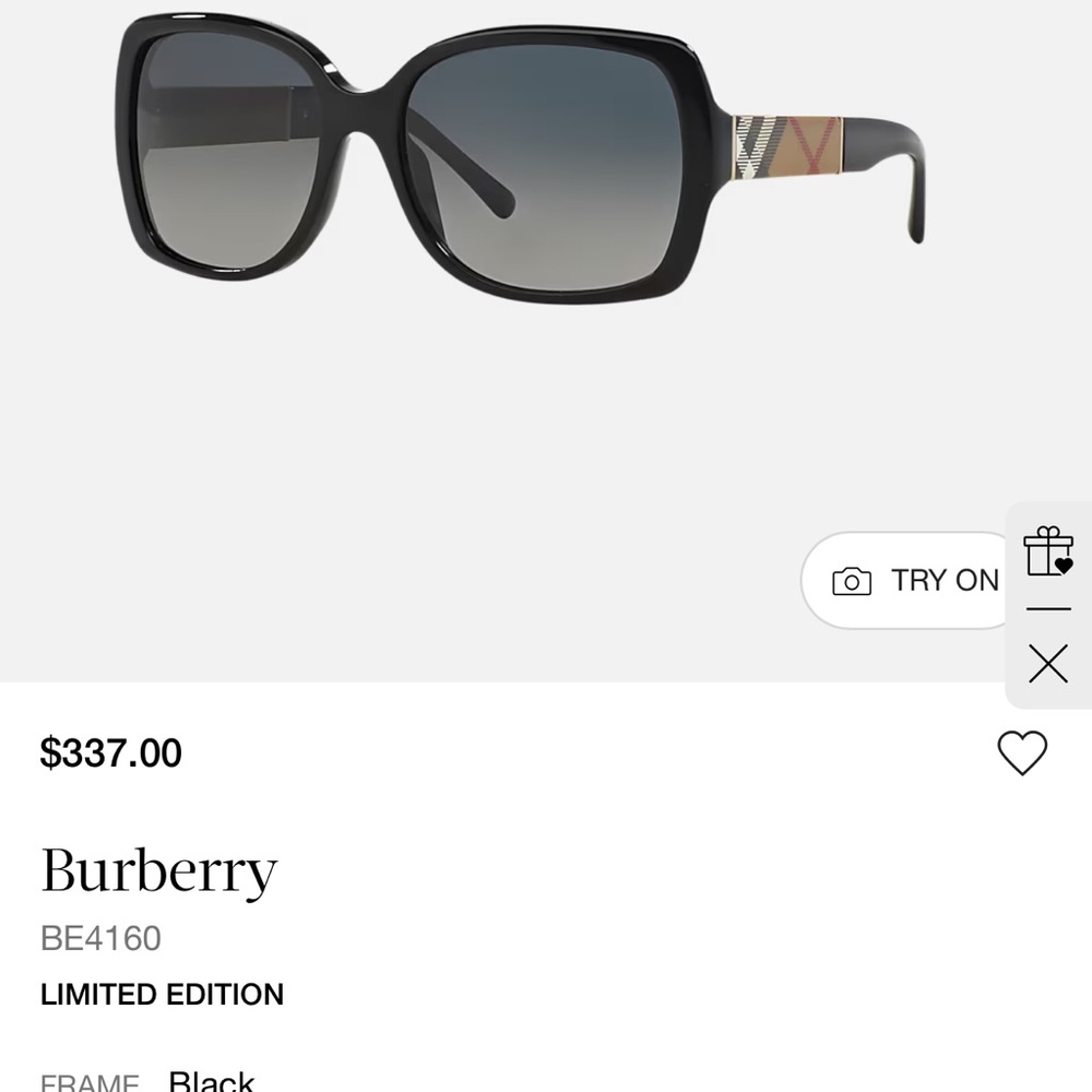 Burberry Black Gradient Sunglasses